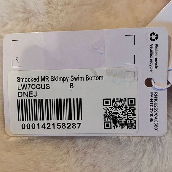 Lululemon Pink/Orange Smocked Mid-Rise Skimpy-Fit Swim Bikini Bottom Size 8. NWT - Picture 11 of 12